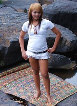 Pretty Ladyboy Posing On Outdoor Place